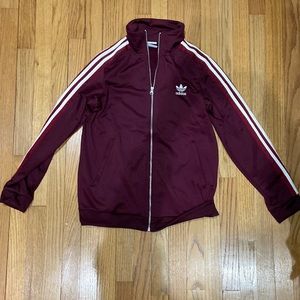 Adidas zip up in maroon